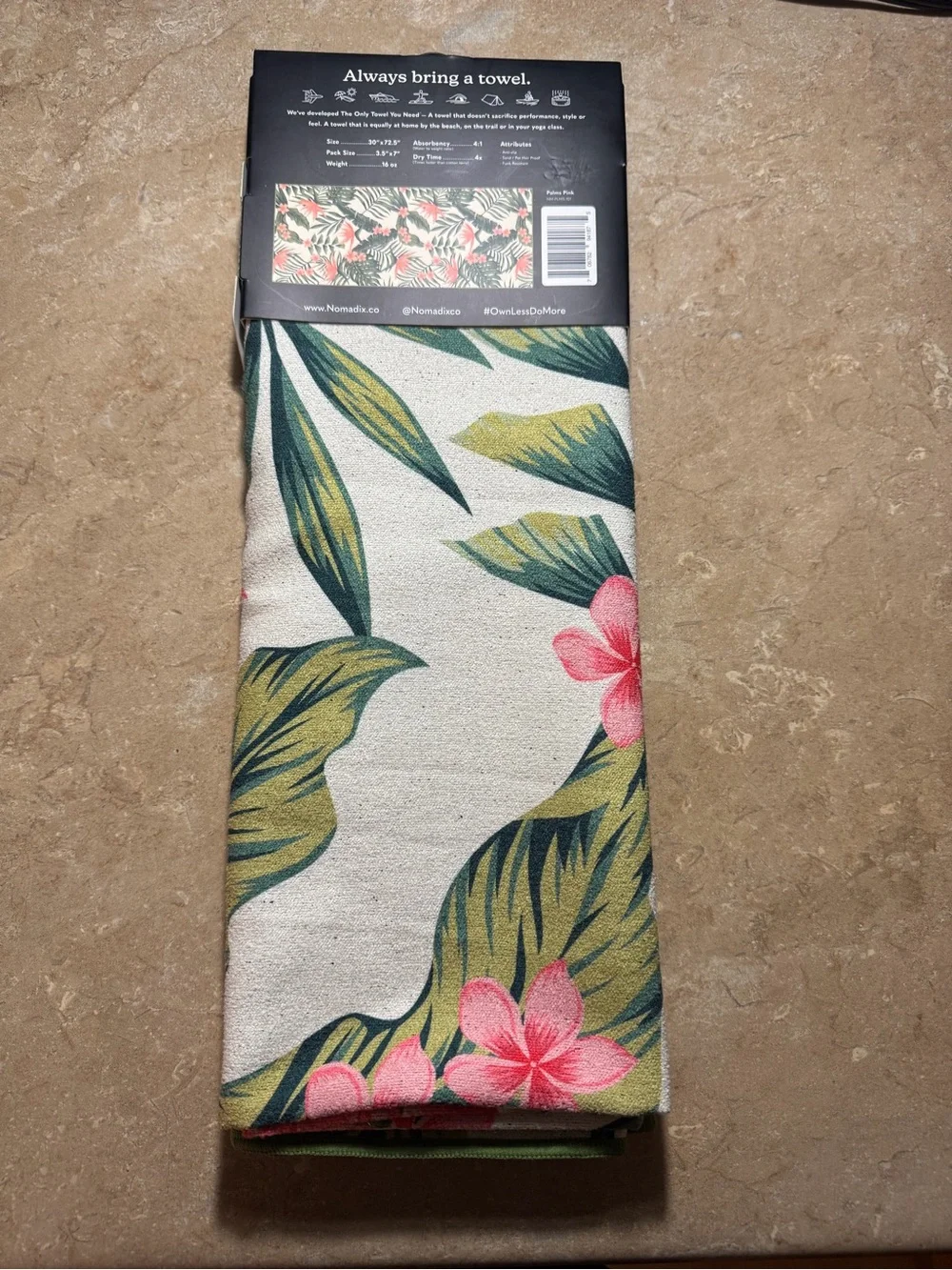 Nomadix Pink Tropical MicroTerry Quick Dry Anti-Sand Towel